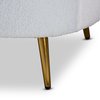 Baxton Studio Urian Modern & Contemporary White Boucle Upholstered and Gold Finished Metal Accent Chair 206-12577